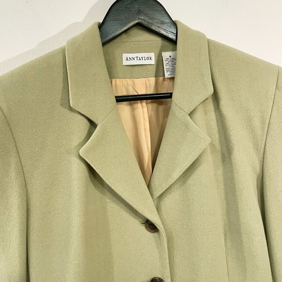 EUC Vtg Ann Taylor Wool Angora Blazer Light Green 8, M - Picture 3 of 7